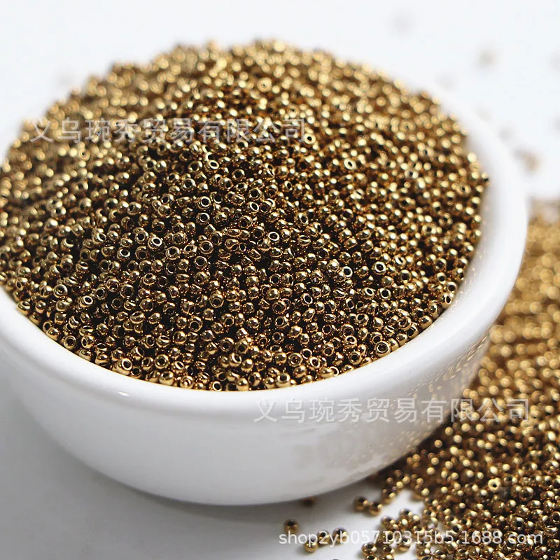 Premium Electroplated Metal Rice Beads - 1.5mm for Handmade DIY Clothing & Accessories