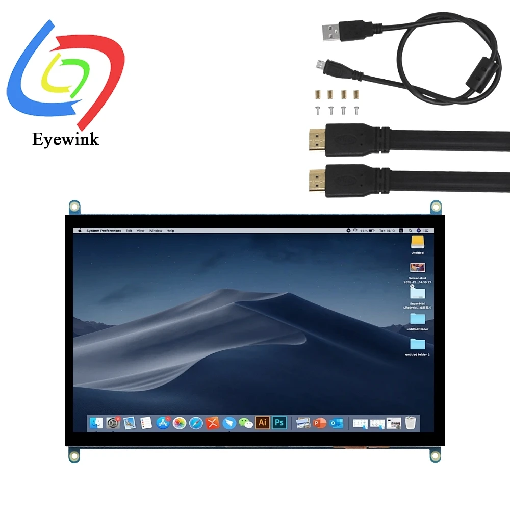 ราสเบอร์รี่ Pi หน้าจอ 10.1 นิ้วหน้าจอสัมผัส 1024*600 จอแสดงผล HDMI สำหรับราสเบอร์รี่ Pi 5/4/3B/B +วิน 11/10/8 1