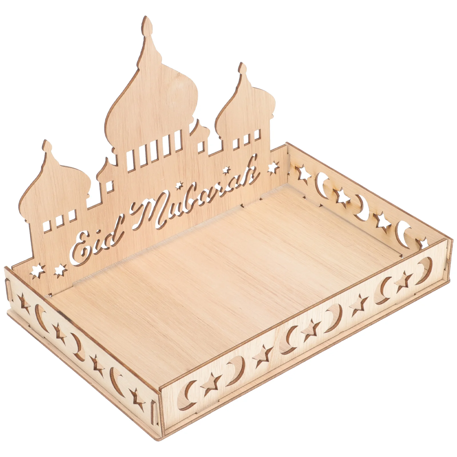 Wooden Dessert Box Tray Elegant Eid Design Wooden Serving Tray Ramadan Decorations Home Decor Items Bowls Plates Trays 4