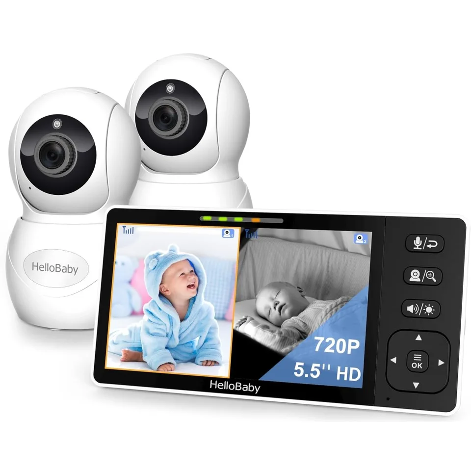 HD Dual Camera Baby Monitor with Split Screen