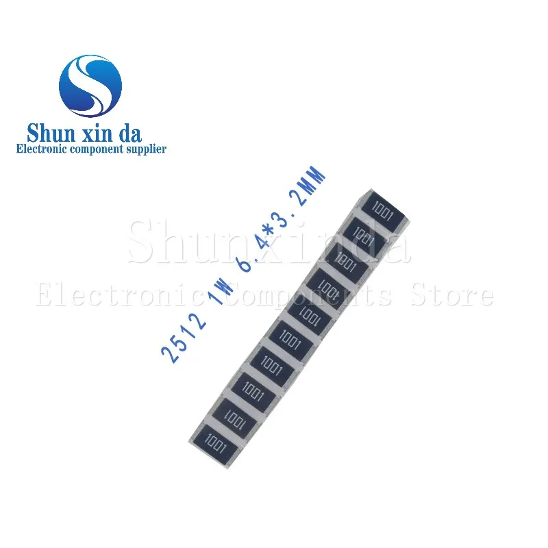 50PCS 5% 2512 SMD Resistor 0R ~ 10M 1W 1 10 100 150 220 330 470 510 910 680 Ohm &Omega; 1K 2.2K 100K 10K 1R 10R 100R 220R 330R 1M 103