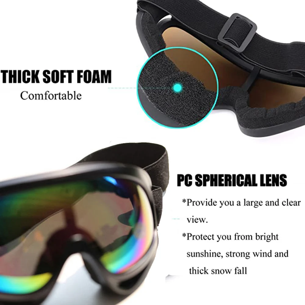Colorful frame multi-color ski glasses X400 anti ultraviolet and windproof sports ski glasses snow goggles 3