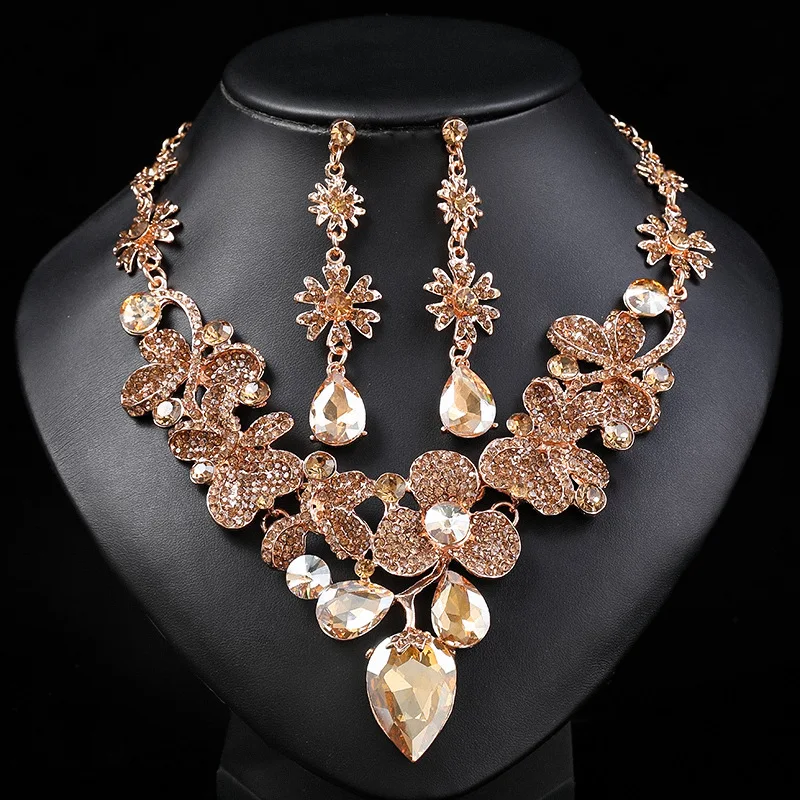 

6 colors fashion Women jewelry sets Trendy necklace with boho earrings statement necklace for party wedding Direct Selling