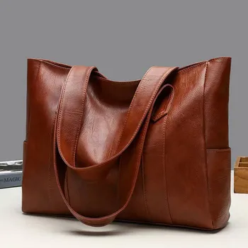 Borsa Tote in Pelle da Donna, Borsa a Spalla Grande Capacità, Borsa a Mano Singola da Donna