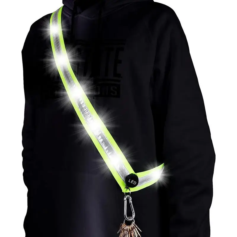 

Светоотражающий ремень с зарядкой от USB, светодиодный ремешок для ночных прогулок, погодозащищенный, профессиональное Защитное снаряжение для ночной езды, игр