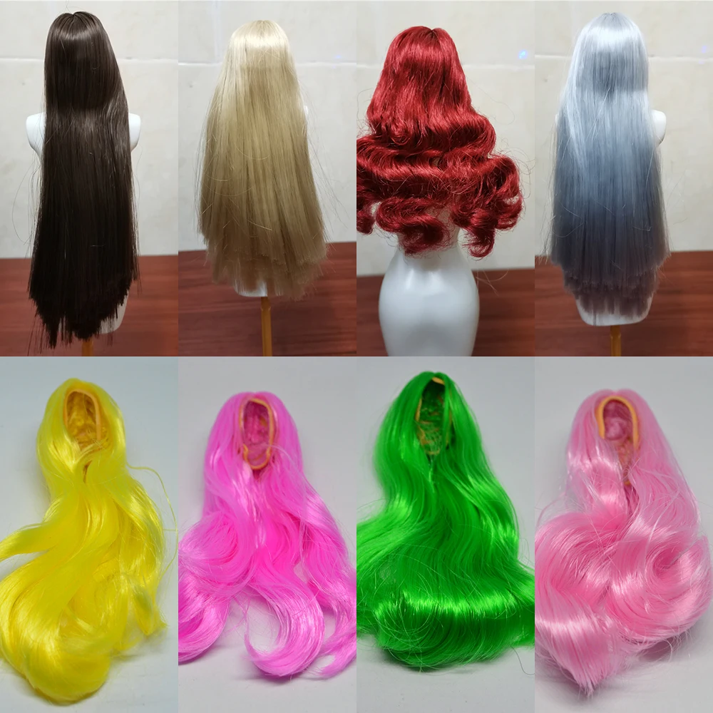 

DIY Red/Gold 26 Colors 1/6 Scale Women's Hair Wig Kumik Long Hair Wig Model for 12 " Female Action Figure Head Accessories
