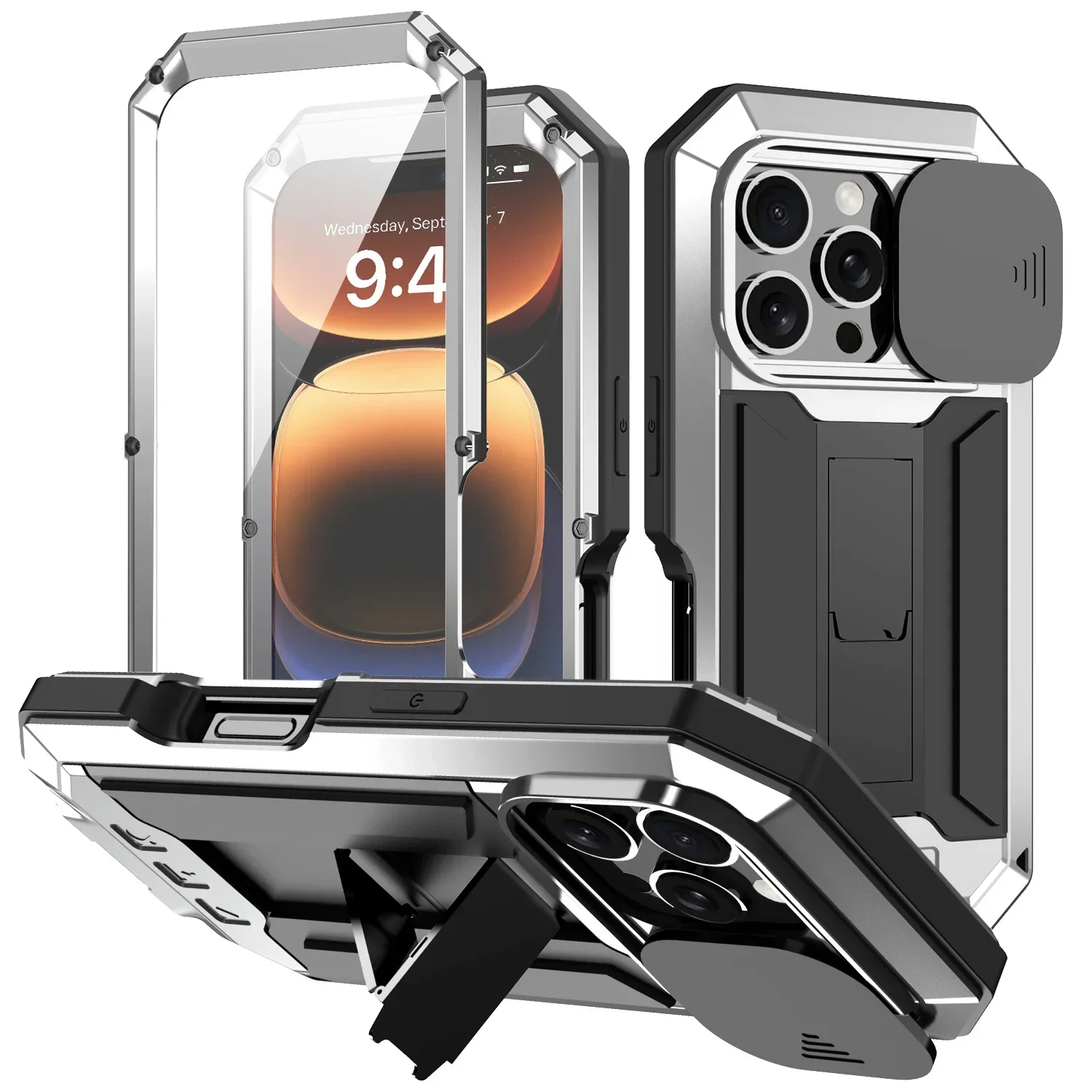 Ultimate Armor Metal Phone Case with Built-in Kickstand and Shockproof Protection