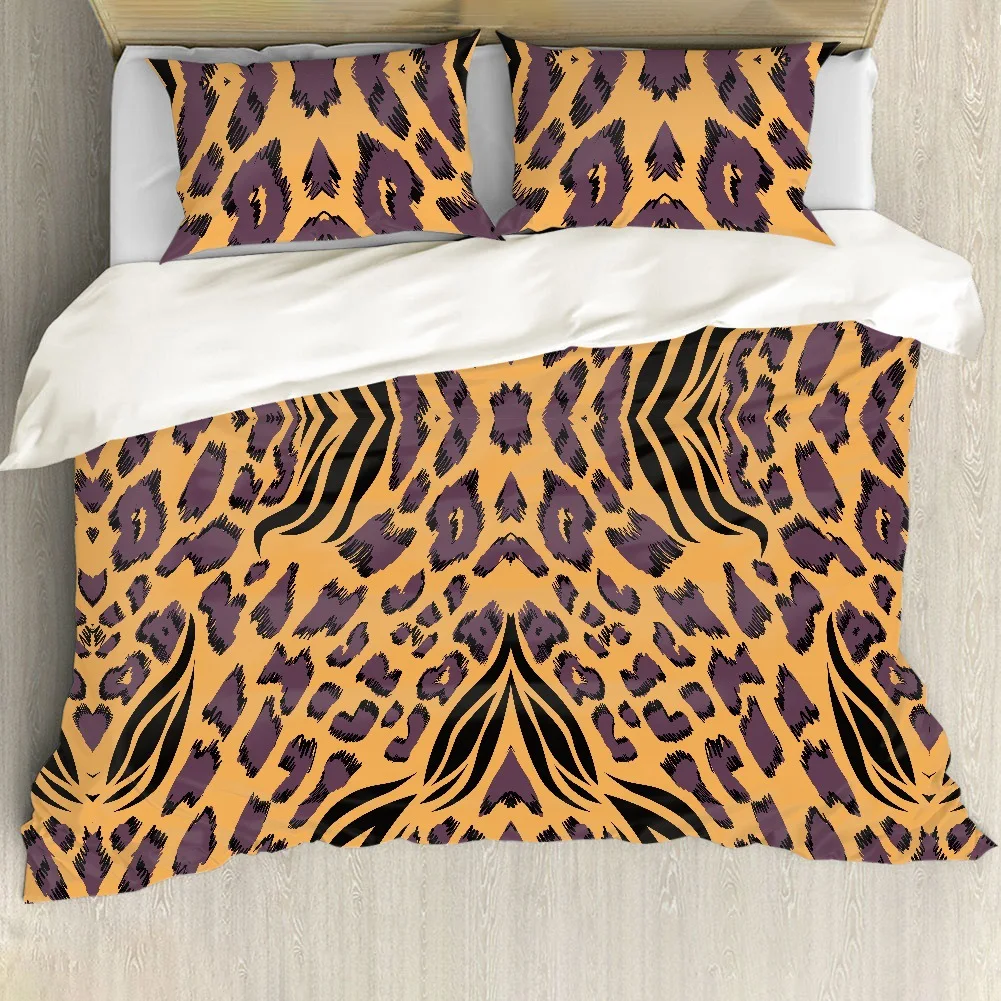 Bedding Sets for women Leopard Duvet Cover King Queen Cheetah Print Bedding Set Black Brown Leopard Wild Animal Polyester Quilt Cover for Girls Women christmas bedding Bedding Sets