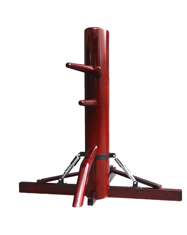 Space Saving Muk Jong Wing Chun Dummy With Spring Device Chinese Wooden