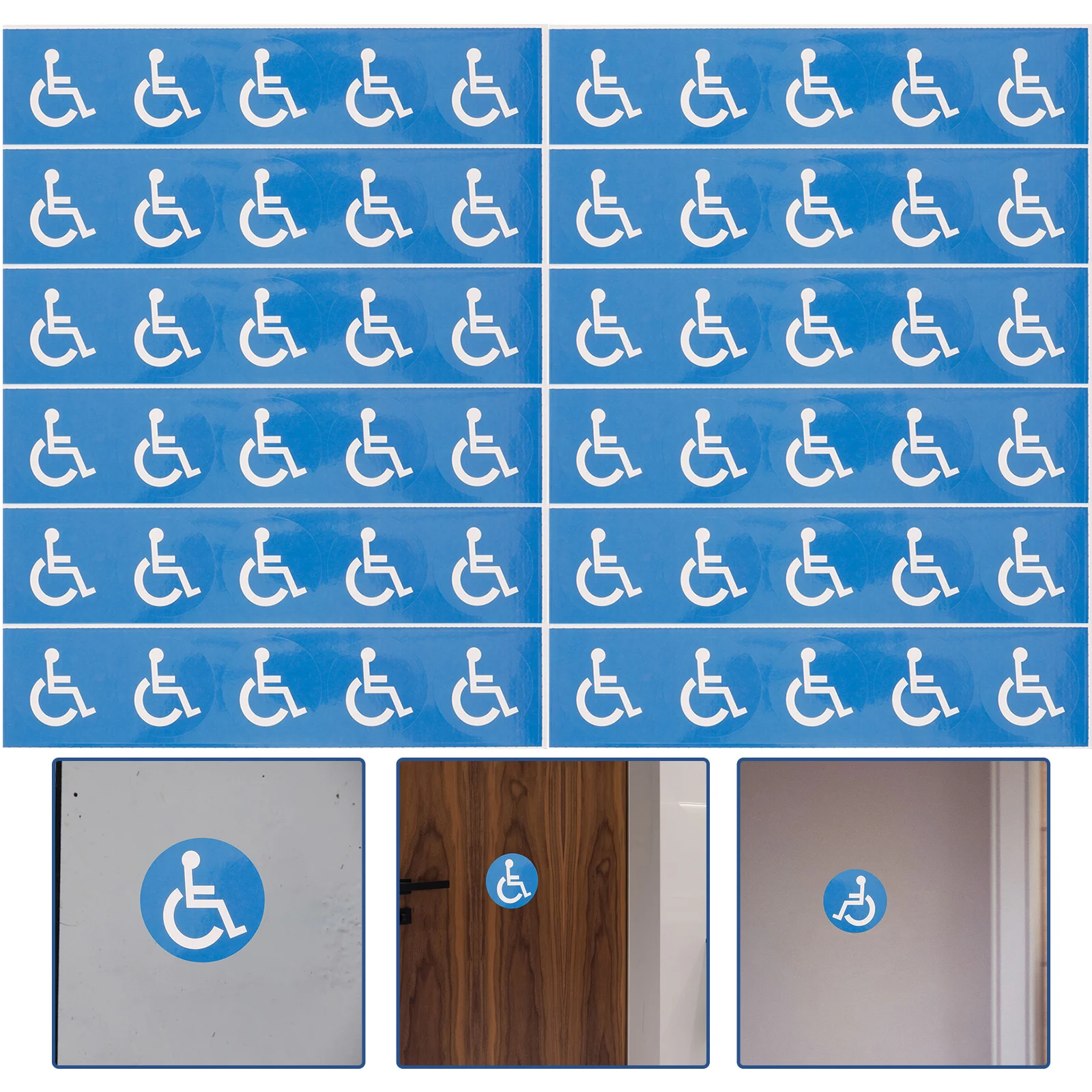 

12 Sheets Disabled Wheelchair Stickers Adhesive Disabled Wheelchair Symbol Sign Stickers Decals