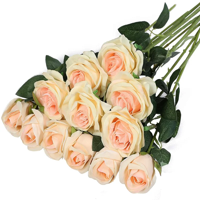 Set of Realistic Artificial Red Roses for Romantic Home and Event Decoration