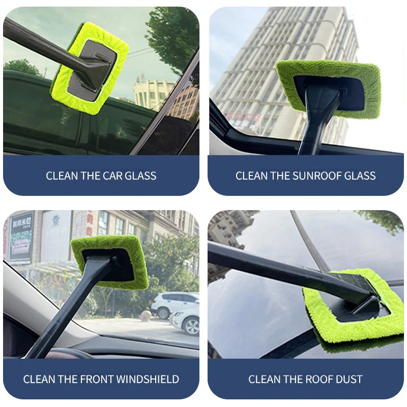 Long Handle Car Window Cleaner Brush Kit Windshield Cleaning Wash Tool  Inside Interior Auto Glass Wiper Car Cleaning Accessories - AliExpress