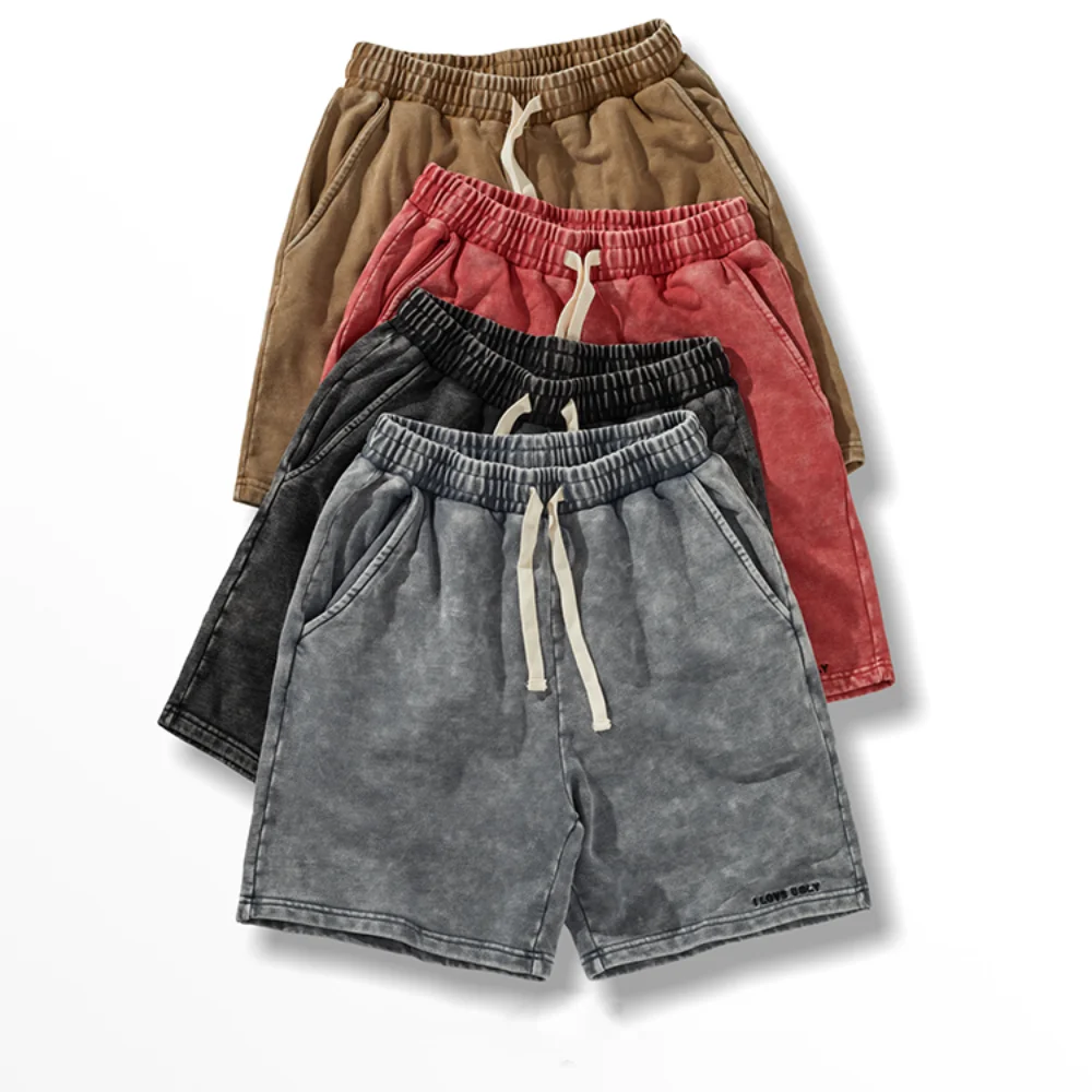 

Heavyweight Knit Shorts Men's Casual Sports Short Pants Thick Fleece Sweat Shorts