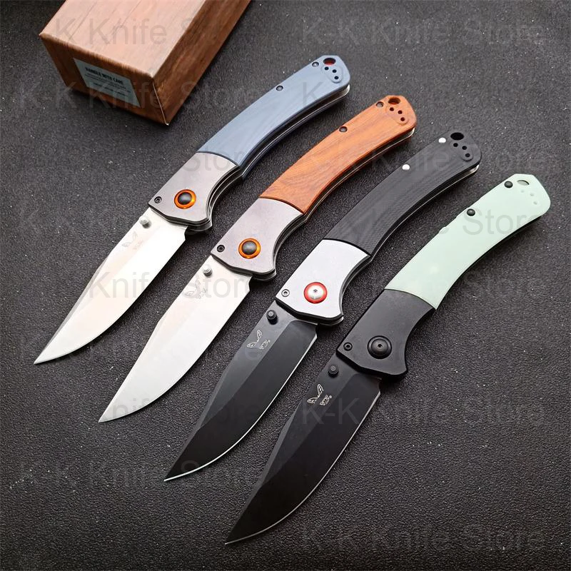

Bench 15080 Made Knife 9cr18mov G10 Handle Outdoor Camping Safety-defense Field Survival Multifunctional BM15080 Fruit Knives