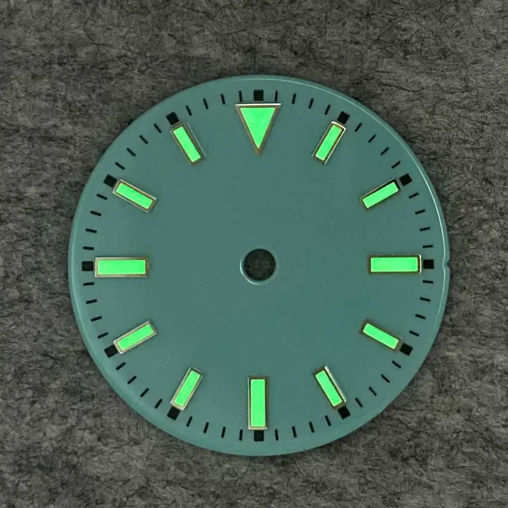 Watch Dial 29mm with Green Luminous Colourful No Calendar Window Watch Faces for NH35/ ETA 2836/Japan 8215/Mingzhu 2813 Movement
