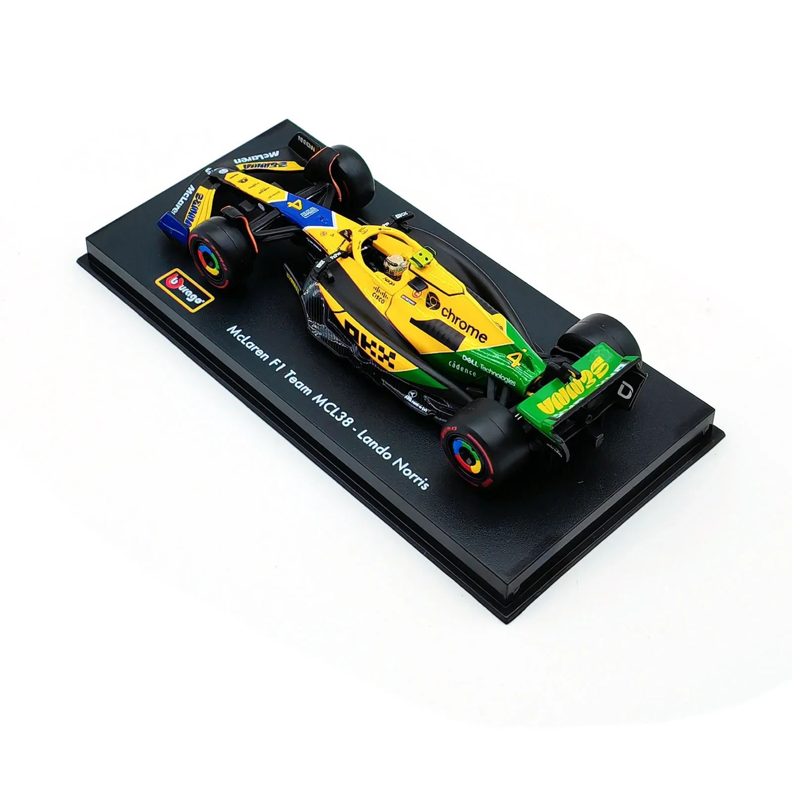 Bburago 1:43 2024 F1 Mclaren MCL38 Monaco Grand Prix Alloy Car Miniature Diecast Model #4 Lando Norris #81 Oscar Piastri Toy 3