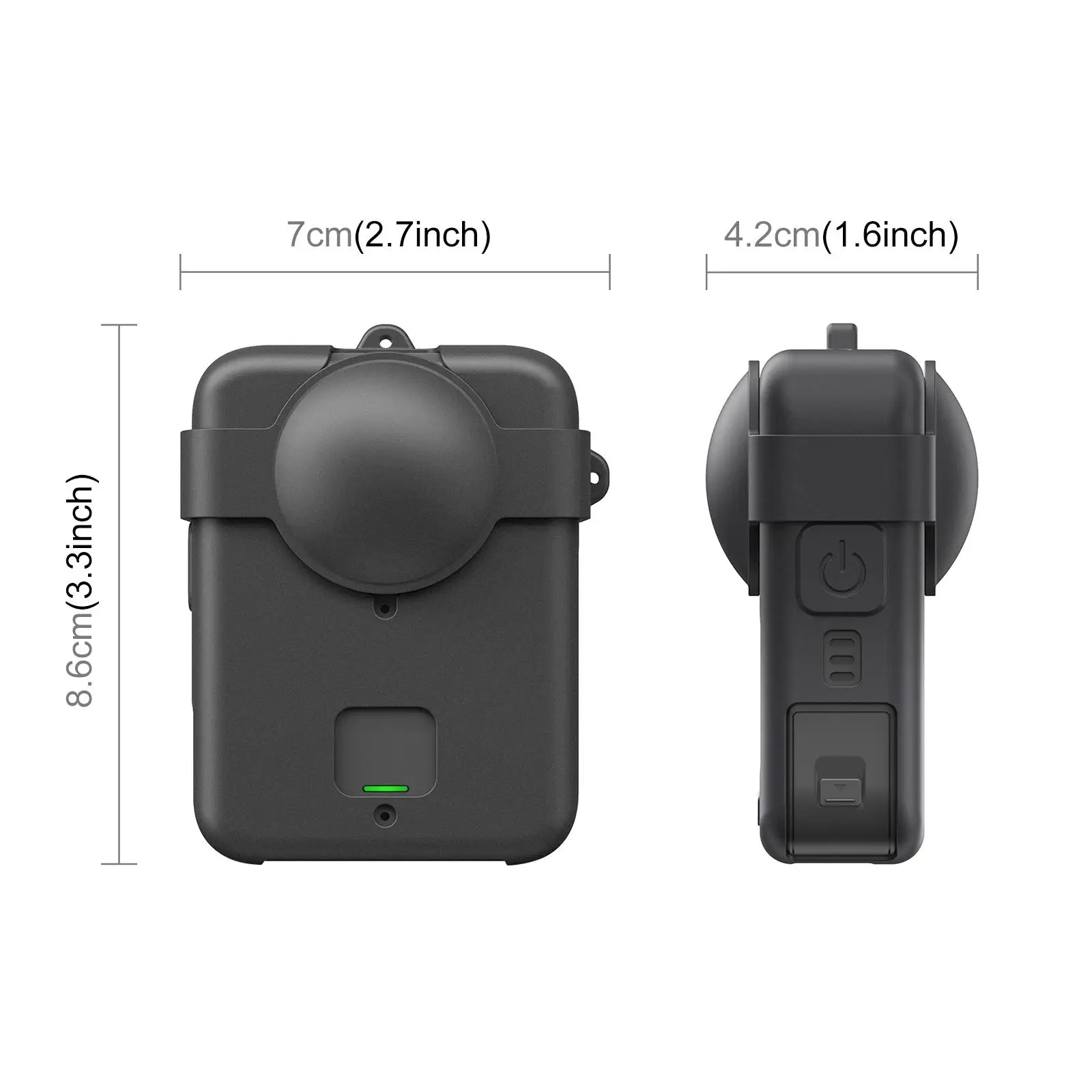 For DJI Osmo 360 PULUZ Silicone Protective Cover with Lens Cover & Lanyard