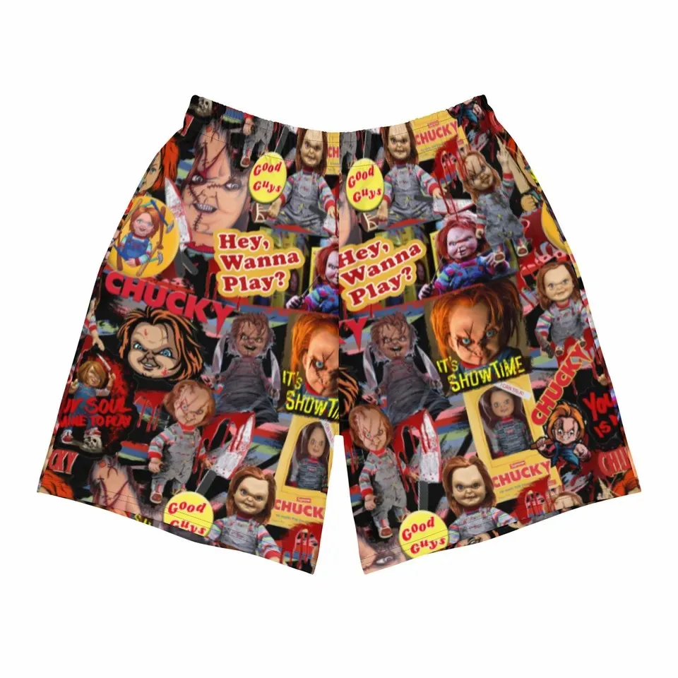 2024 Men's Shorts Summer Shorts Casual Shorts Pocket Drawstring Horror Movie Breathable Short Fashion Streetwear beach pants 4