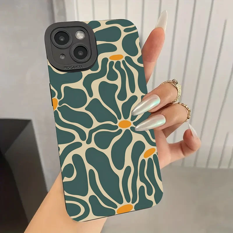 Floral & Geometric Patchwork Soft Phone Case Cover