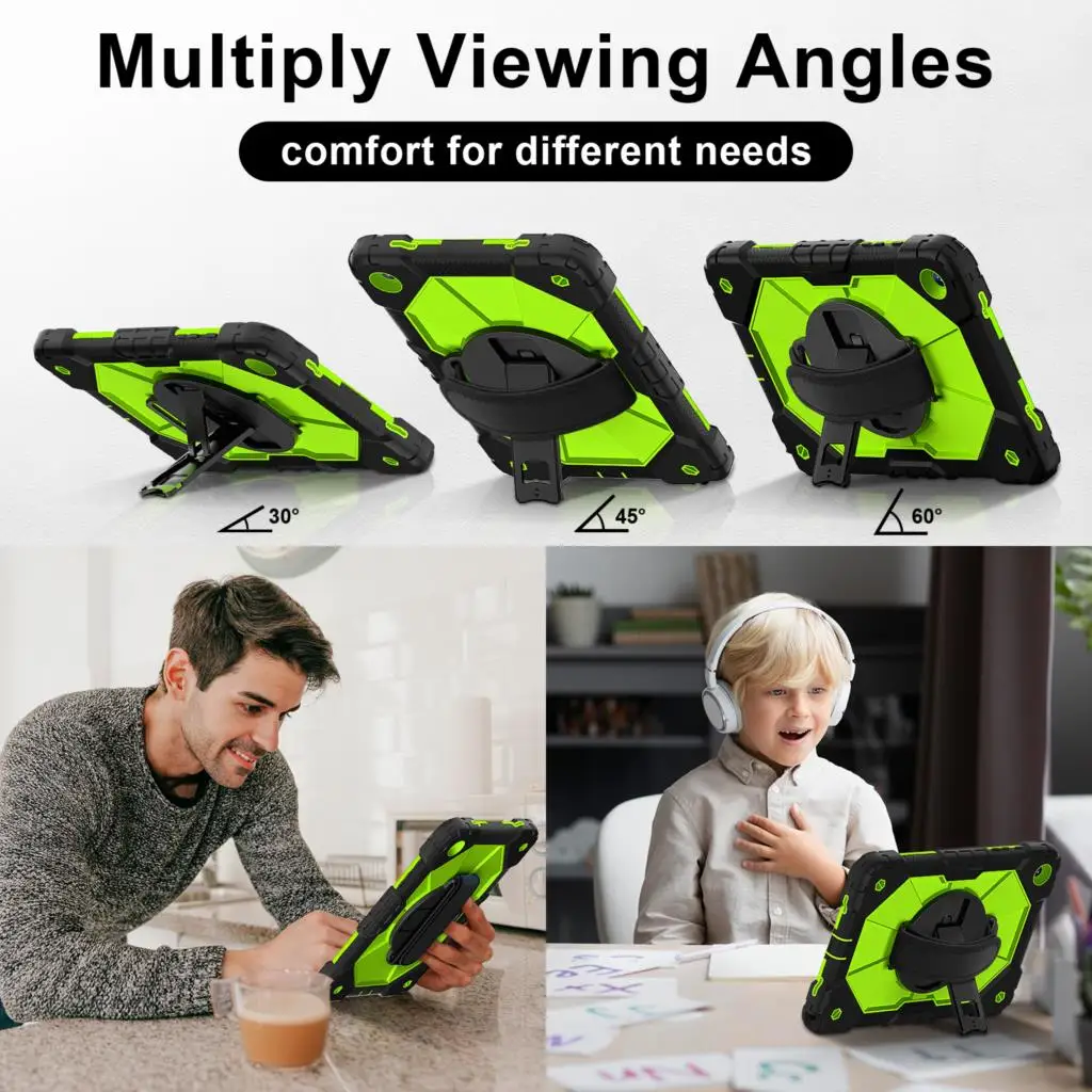 Ultra-Durable Rotating Hand Strap Case with 360 Stand for Samsung Tab A9 Series