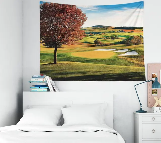 Autumn Forest Tapestry – Large Fall Tree Landscape Wall Hanging 6