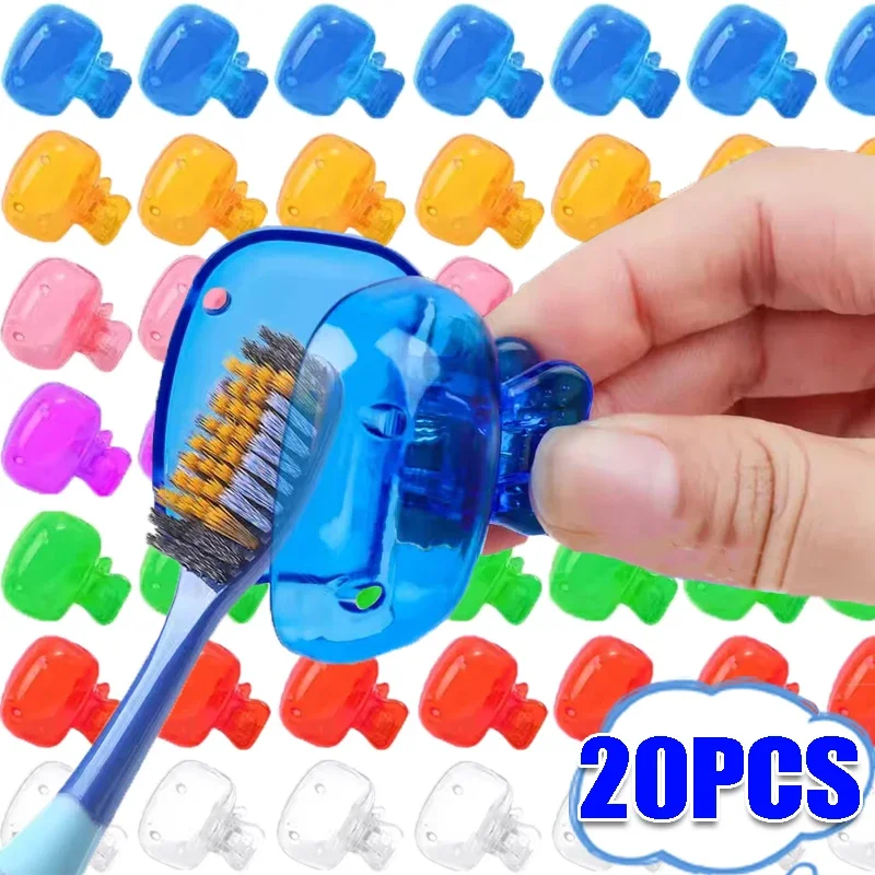 Toothbrush Head Cover Clips 1-20pcs Portable Toothbrush Protector Cap Travel Hiking Camping Dustproof Covers Bathroom Accessory
