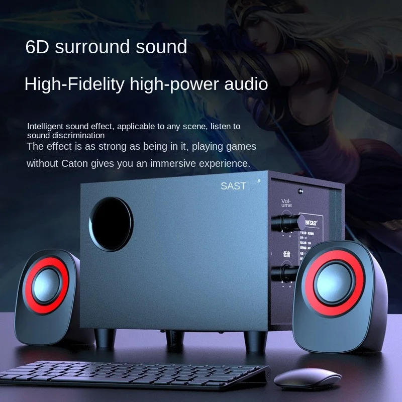 3C Founder Computer Audio Home Desktop Computer Laptop Subwoofer Mobile Phone Bluetooth High-quality Small Speaker Hot Sale New