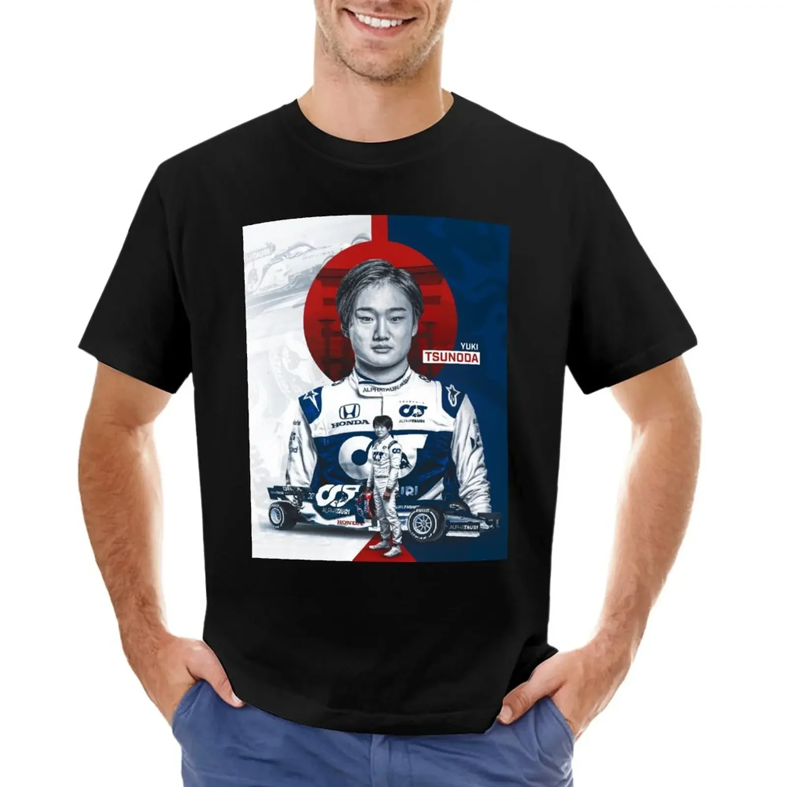 

Yuki Tsunoda T-Shirt new edition summer tops blanks customizeds oversized t shirts for men