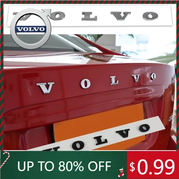 Emblems Volvo Car Letter Badge Auto Trunk Metal Stickers For Volvo Xc60 Xc90 V40 V60 S60 V50 V90 S80 C40 XC40 V70 XC70 C30 C70 R 1