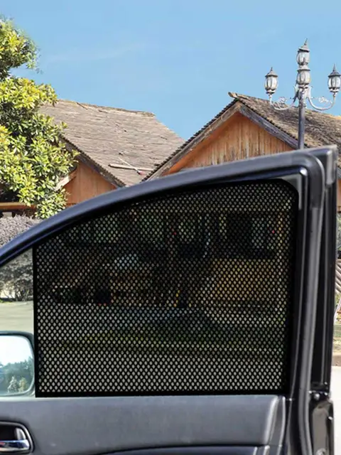 2PCS Auto Seite Fenster Sonne Shades Aufkleber Sonnenschutz Fenster  Sonnenschutz Abdeckung Schwarz PVC Sonnenschirm mit Kleine Löcher auto  sonnenschirm - AliExpress