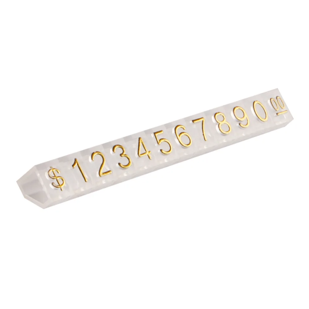 Kit Blocco Prezzi Valuta Dollaro 9X6Mm Numero Di Plastica Segni Prezzo Etichette A Barra Cubo Stick Per Vetrina Gioielli