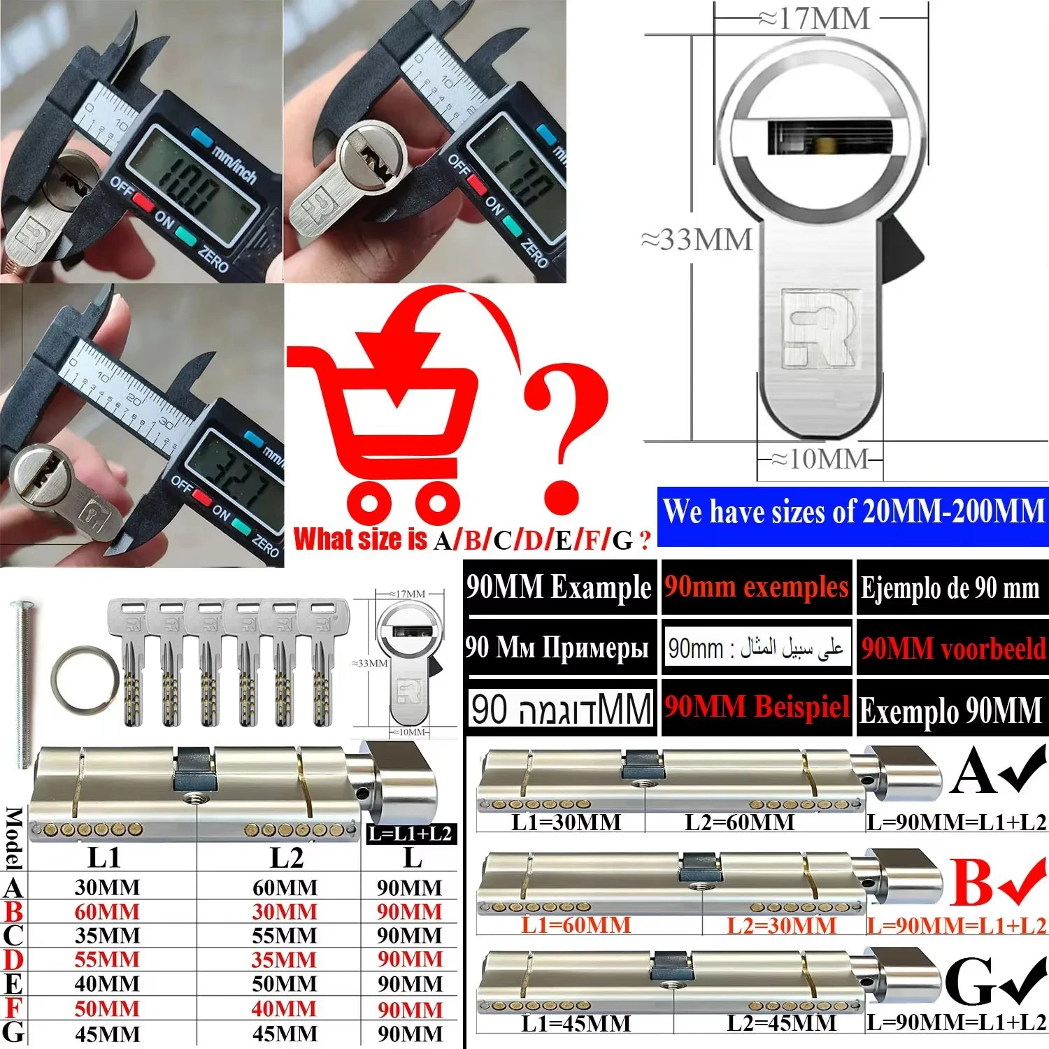 Customization: Same key to open all sizes of cylinders .European standard high quality lock cylinder 11-pin anti-theft Door lock
