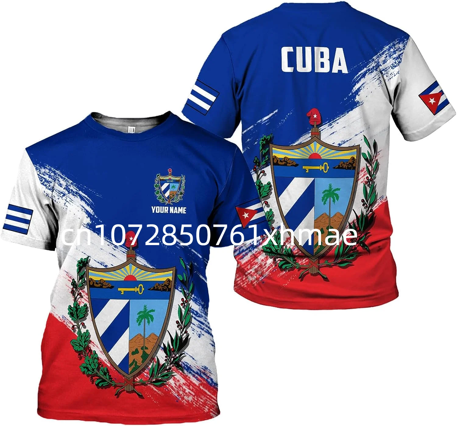

Custom Name Cuba Flag Badge T-Shirts Men's Women's Casual Round Neck Oversized Short Sleeves Summer Fashion Harajuku Street Tops