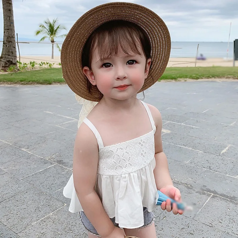 Kids Shirts Autumn Girls Sling Sleeveles T-shirt Princess Dress