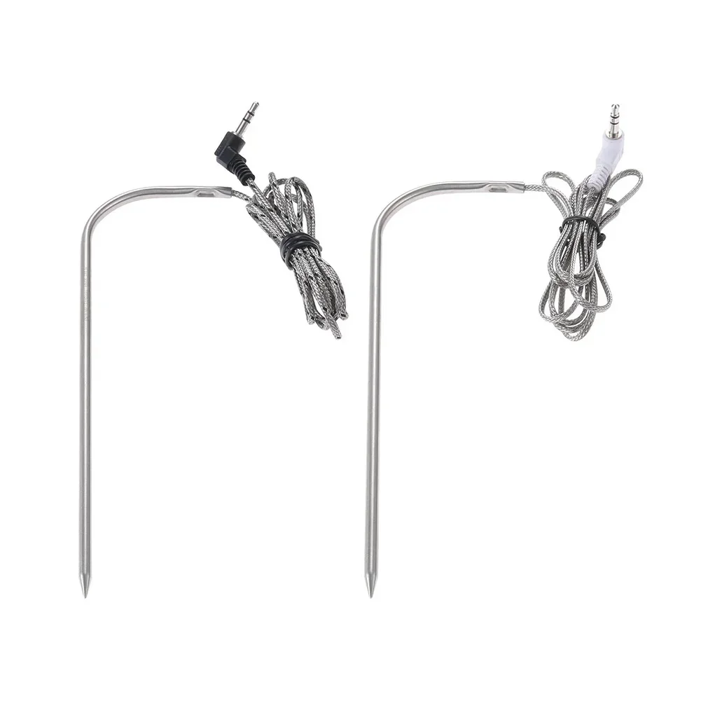 2 Pcs Meat Probes With Clips BBQ Grill Mtal For Traeger Grills Wood Pellet Oven Meat Probe PT1000 Kitchen,Dining Bar Accessories