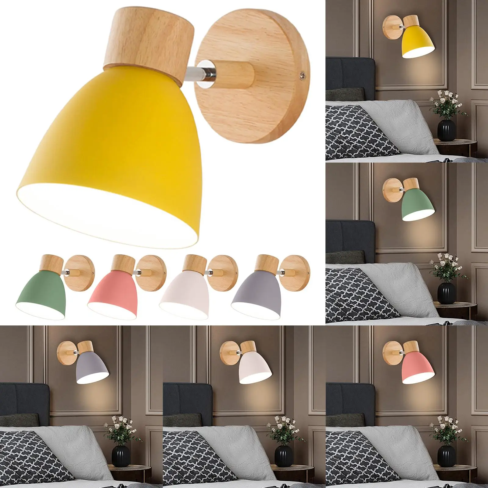 Nordic Style Wall Sconce with Adjustable Light for Bedroom and Living Room Decor