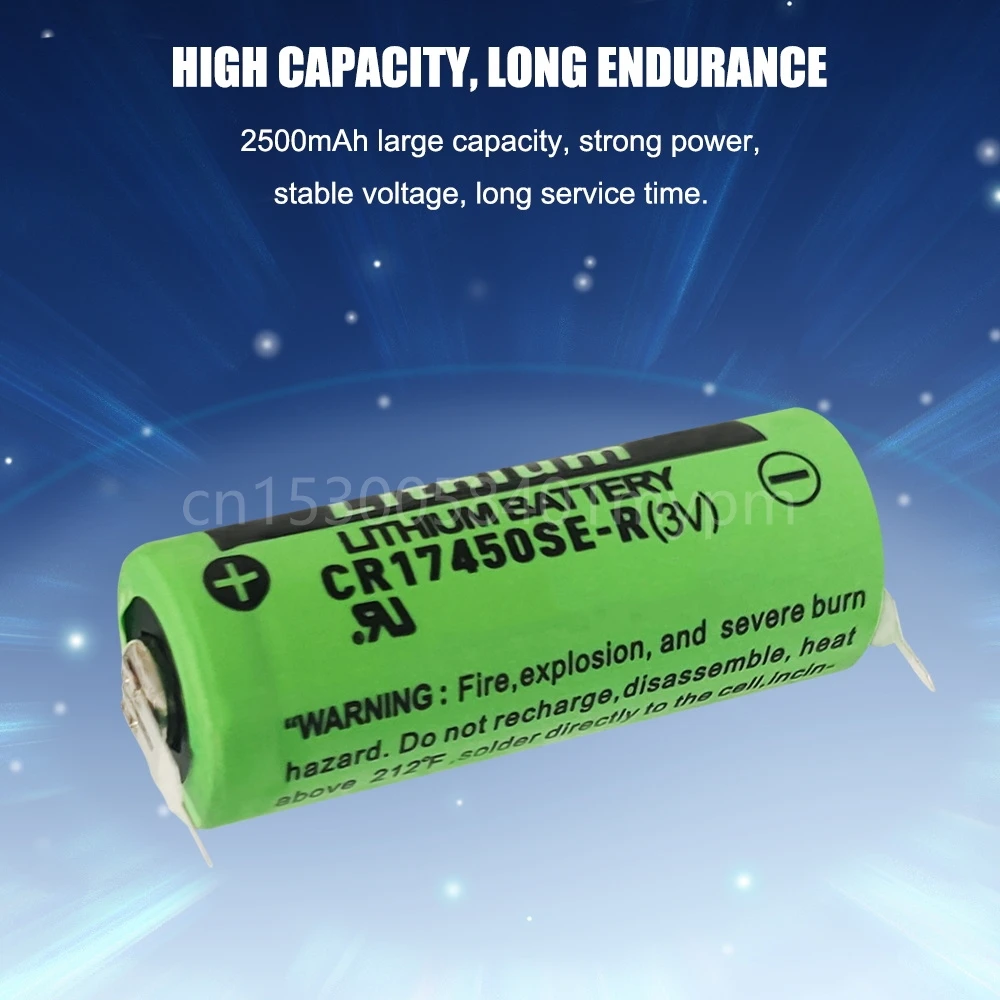 2PCS CR17450SE-R 3V CR17450 17450 FANUC Li-ion Battery Replacement for SONYO A98L-0031-0012 A02B-0200 With leg lithium battery
