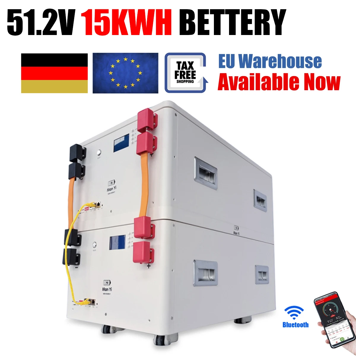 

Man Yi 48V Battery Box 51.2V 300AH Lifepo4 Lithium 15KW 280AH Camping Power Bank Battery Pack 2A Active Balancer Ship From EU