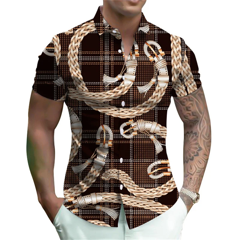 thumbnail image 1 of Camisas nuevas de verano 2024 para hombre, blusas cómodas y ajustadas, camisas de manga corta con estampado 3D de lujo, camisas florales de moda urbana, ropa para mujer, 1 of 5