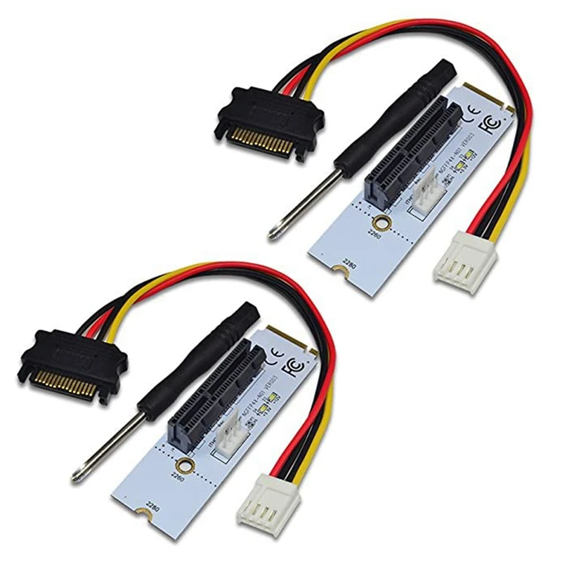

2X NGFF M.2 до PCI-E 4X Райзер-карта M2 Key M к Pcie X4 адаптер со стандартным индикатором напряжения для майнинга биткоинов ETH