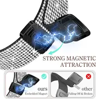 Bracelet magnétique en nylon pour Apple Watch Series 11 10 SE 9 8 7 6 5 4 3 45mm 46mm 42mm 41mm 40mm Sport pour iWatch 3