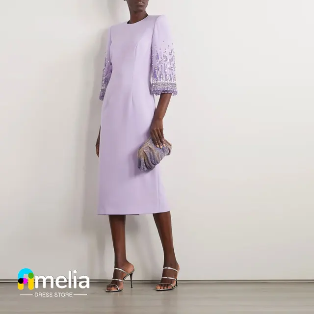 Amelia A-Line O Neckline Prom Dress Half Sleeves With Tea Length Evening Dress With Women Wedding Party Formal Gowns Arabia Ranked Product Recommendation