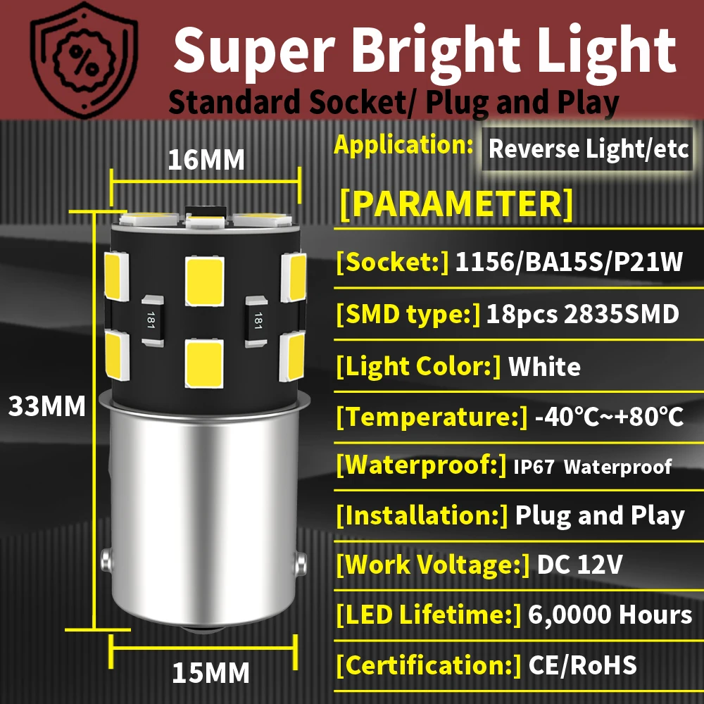 LED ������ ����Ʈ ��� ����, 1156 7506 BA15S ����, Ǫ�� 206 207 307 407 208 508 2008 3008 5008 107 106 308 CC SW��, 2x P21W