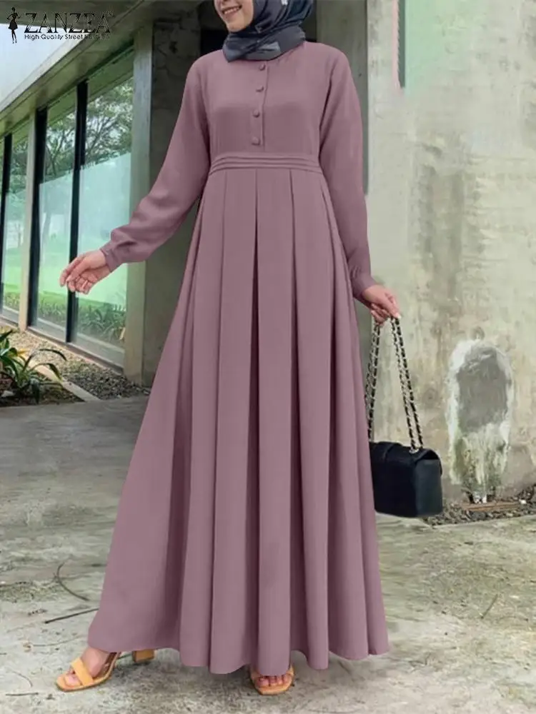 여성아바야 모로코 여성을 위한 라인석 아바야롱 맥시드레스, 이슬람 아랍 로브, 루즈 가운, 파티용 카프탄 및 두바이 이드 라마단 8 여성 캐주얼 O넥 두바이 터키 드레스, 마로칸 카프탄 ZANZEA, 우아한 긴 소매 무슬림 선드레스, 봄 휴가 이슬람 의류