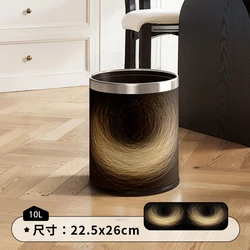Spacious Leather Waste Basket with Contemporary Dual - Bucket Hidden Design (Dream C - 10L)