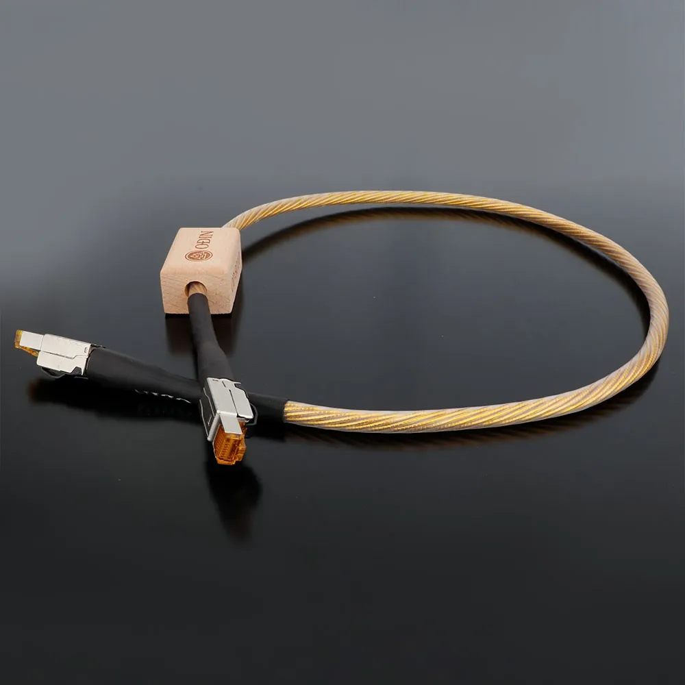 One Piece Nordost Odin Gold Silver Plated Conductor Cavo Ethernet Cat8 Speed Lan Cable Rj45 Network Patch Cable