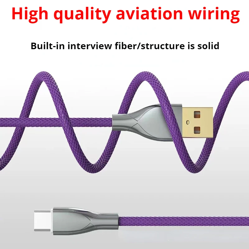 Mechanical Keyboard Coiled Cable Wire Type C USB Cable Computer Aviation Connector Mechanical Keyboard Aviator Charging Cord