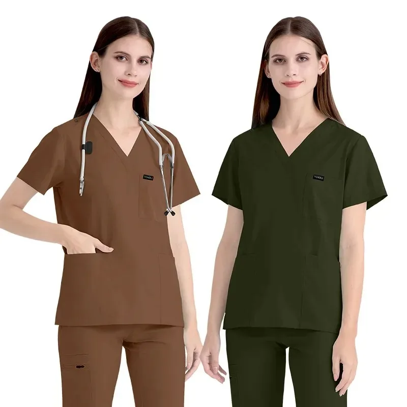 

Multilcolors Hospital Medical Scrub Suits Uniform Women Men Scrubs Set Beauty Work Clothes Nurse Accessories Dental Surgery Suit