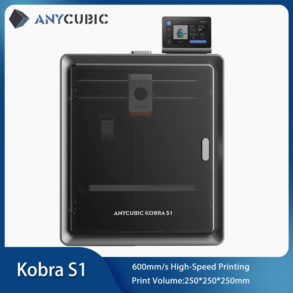 Impresora 3D Anycubic Kobra S1 Max 600 mm/s alta velocidad 250*250*250mm soporte de impresora 3D impresión multicolor necesita ACE Pro