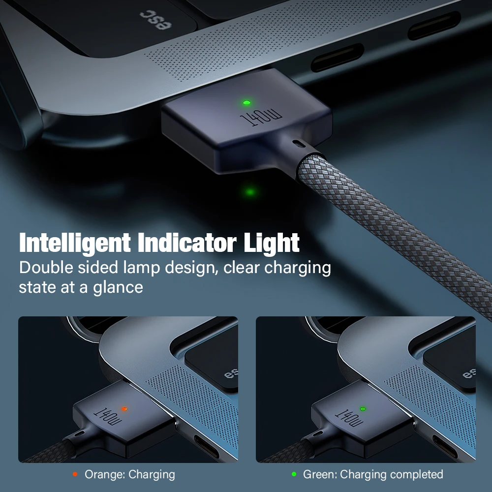 Fast-Charge Magnetic USB-C to MagSafe 3 Cable, 2M, 140W Power Delivery